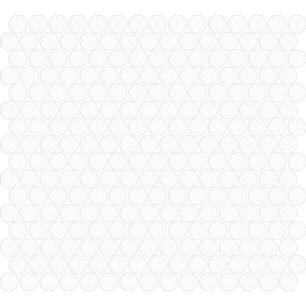 Mosaic Penny Round White Matte 12" x 12"