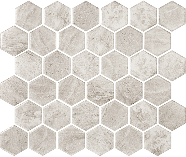 Mosaïque Miki - InkJet Mosaics Light Grey Mat 11" x 13"
