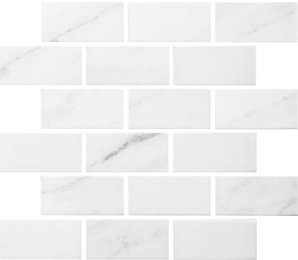 Mosaïque Miki - InkJet Mosaics Carrara White Mat 11" x 12"