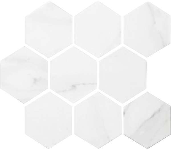Mosaïque Miki - InkJet Mosaics Carrara White Mat 10" x 12"