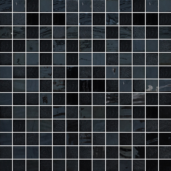 Mosaic Opalo Stone Noir Square Glossy 12" x 12"