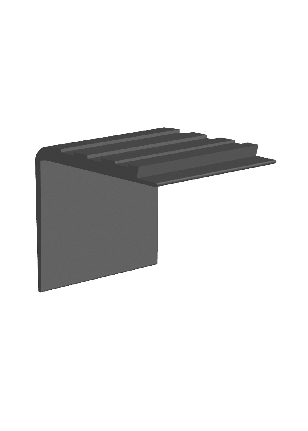 Carpet Stair Nose Vinyl Economy with 3/16" (4.8 mm) Carpet Insert #56 Nightshade - 2" (50.8 mm) x 2-1/4" x 12'