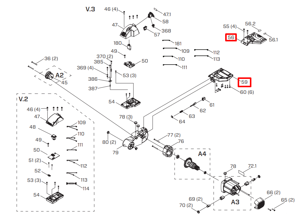 Main Handle for iQTS244 Saw Motor