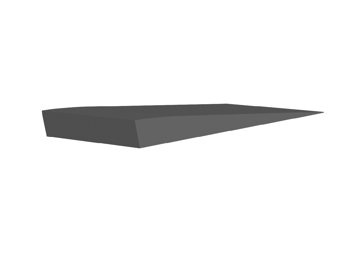 Vinyl Reducer No Lip for 3/8" (9.5 mm) Floor Thickness #1 Black - 3/8" x 3-1/2" x 12'