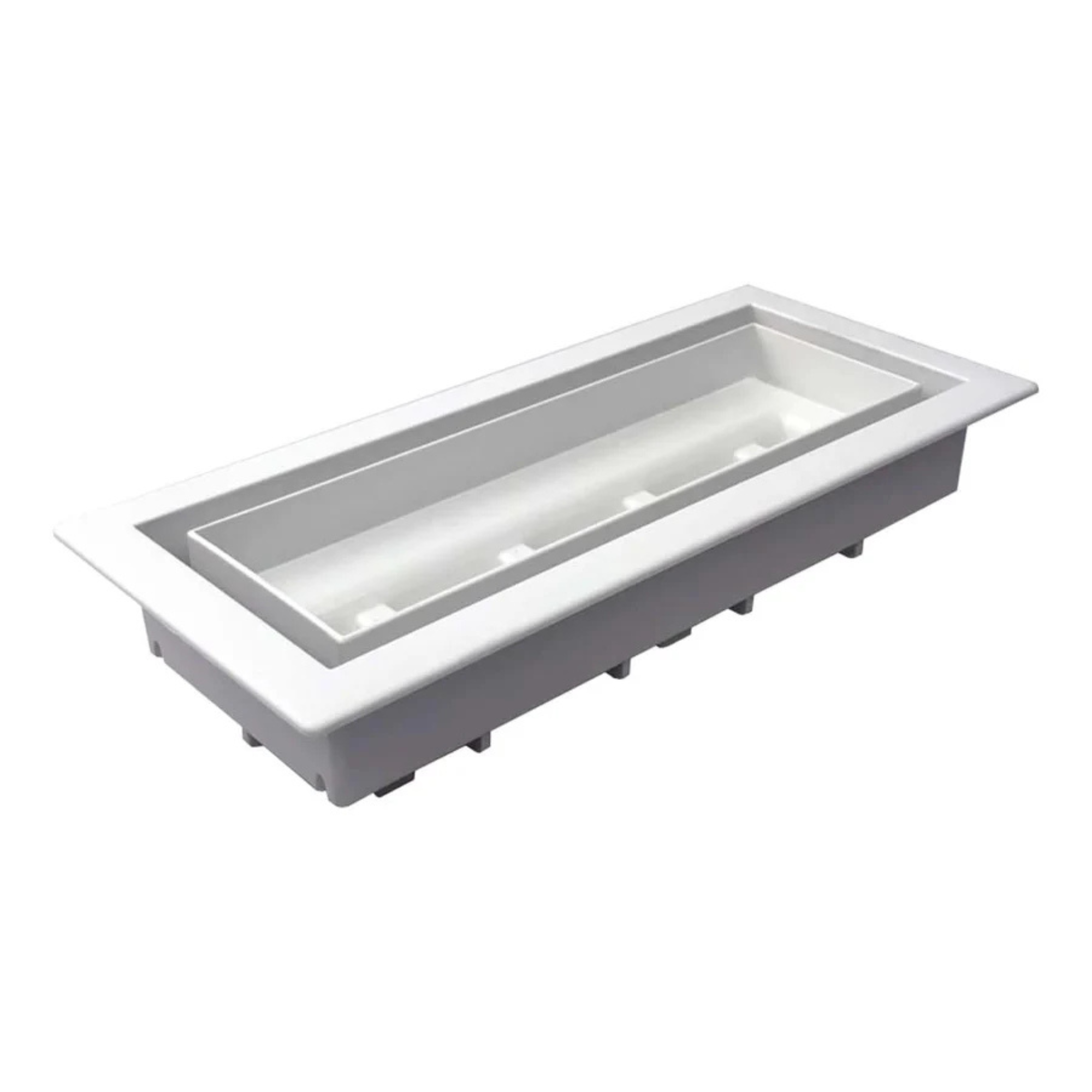 Trappe de ventilation de plancher avec cadre Lite Blanc satiné 3" x 10"