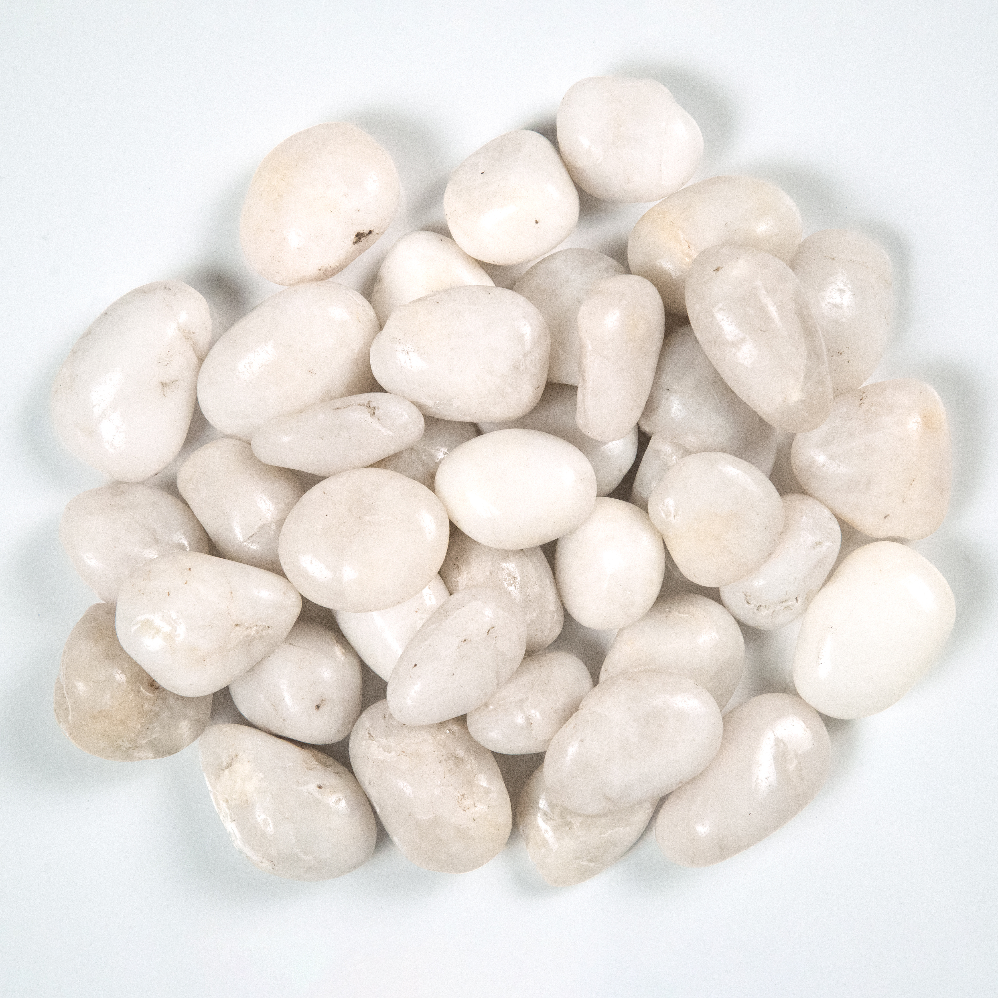 Medium River Stones Piedra Pebbles White Polished 40 lb