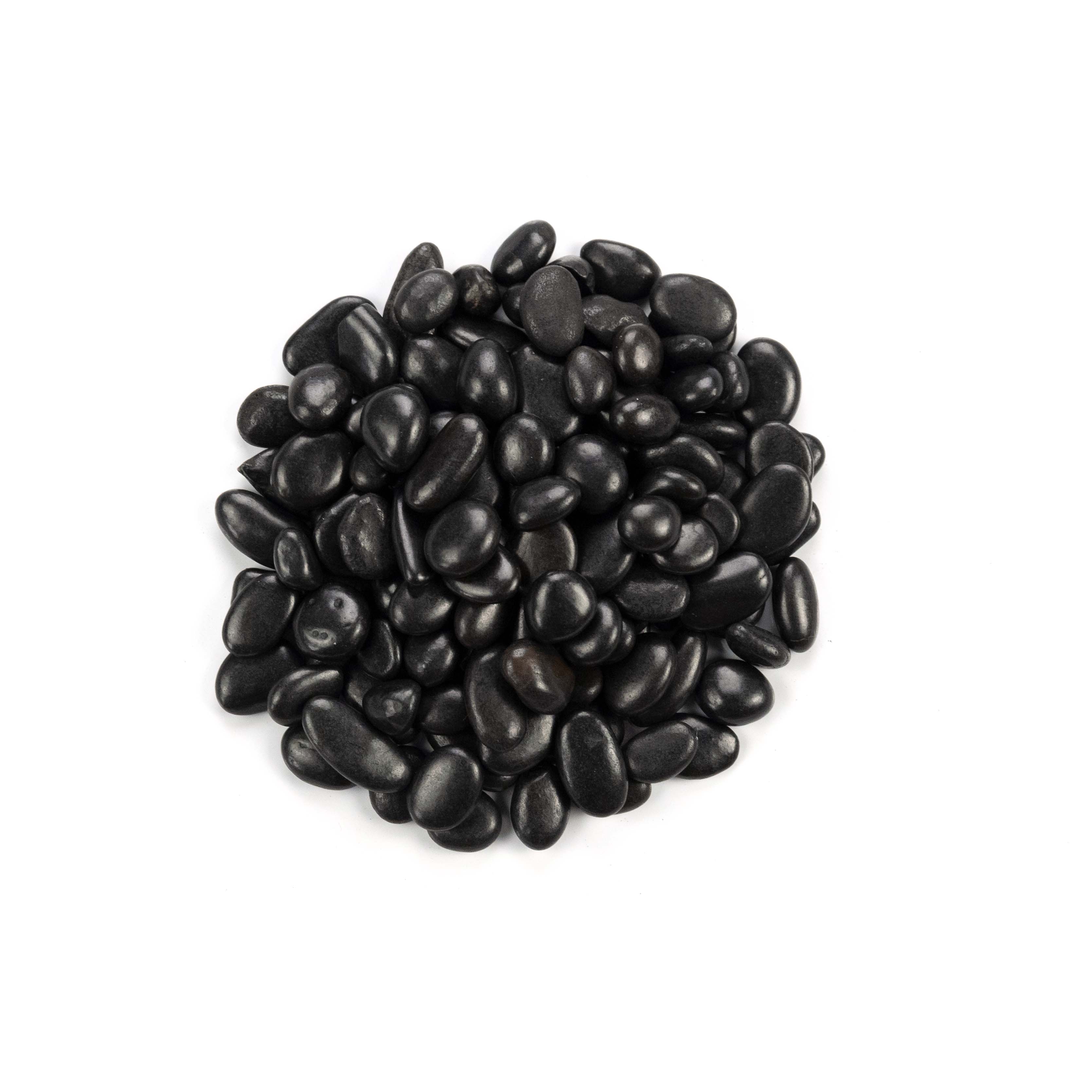 Small River Stones Piedra Pebbles Black Polished 40 lb