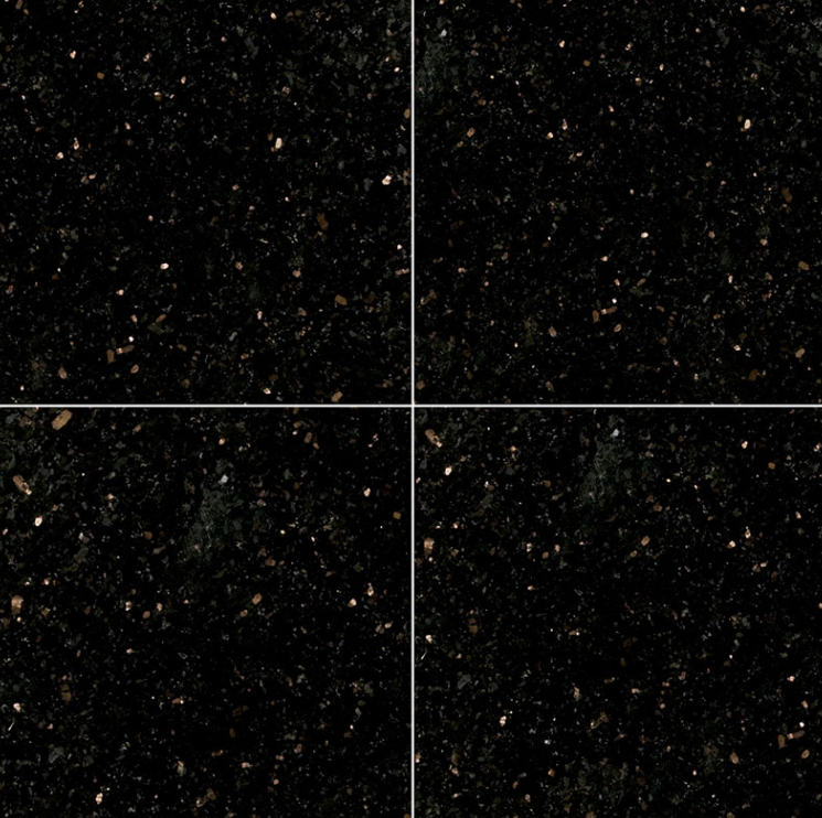 Floor Tiles Granite Countertops Black Galaxy Polished 12" x 12" (More flecks)