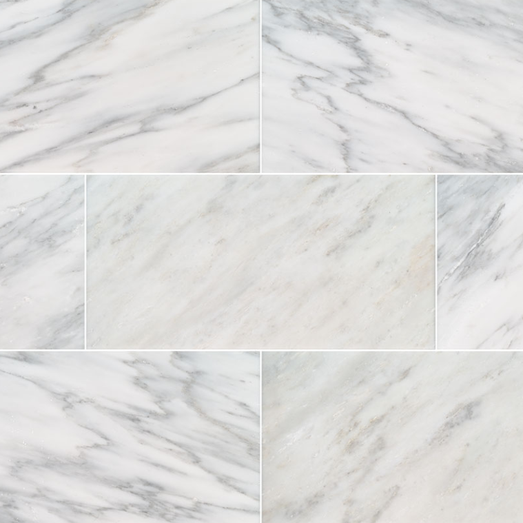Floor Tiles Arabescato Carrara White-Cool Polished 12" x 24"
