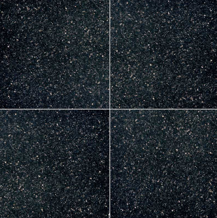 Floor Tiles Granite Countertops Black Galaxy Polished 18" x 18"