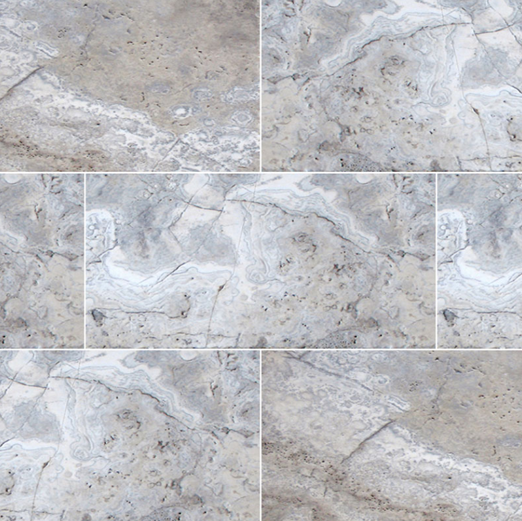 Floor Tiles Natural Stone Pavers Silver Travertine Tumbled 16" x 24"
