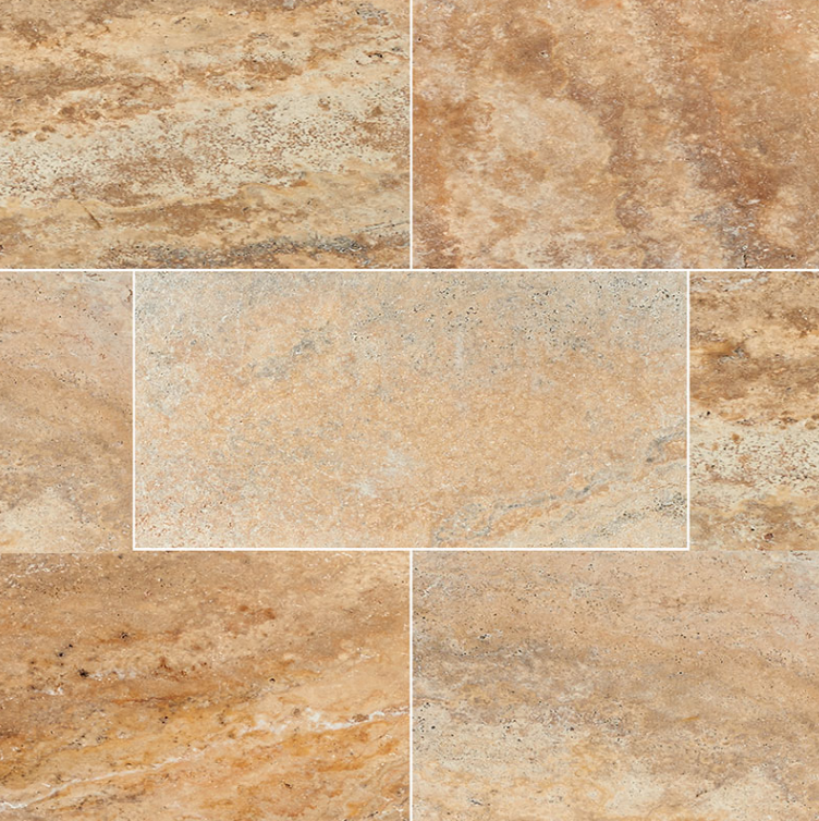 Floor Tiles Natural Stone Pavers Tuscany Porcini Tumbled 16" x 24"