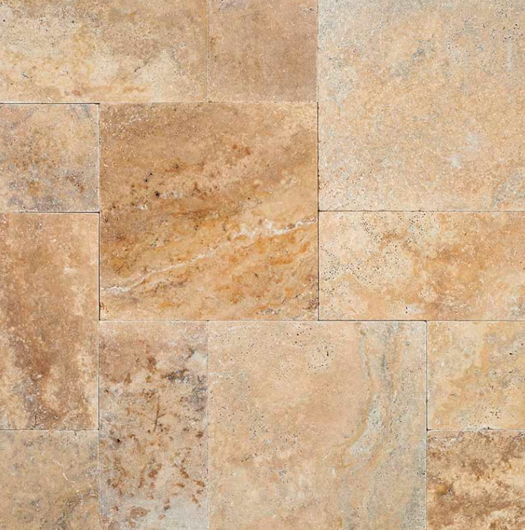 Floor Tiles Natural Stone Pavers Tuscany Porcini Tumbled Multi-Size