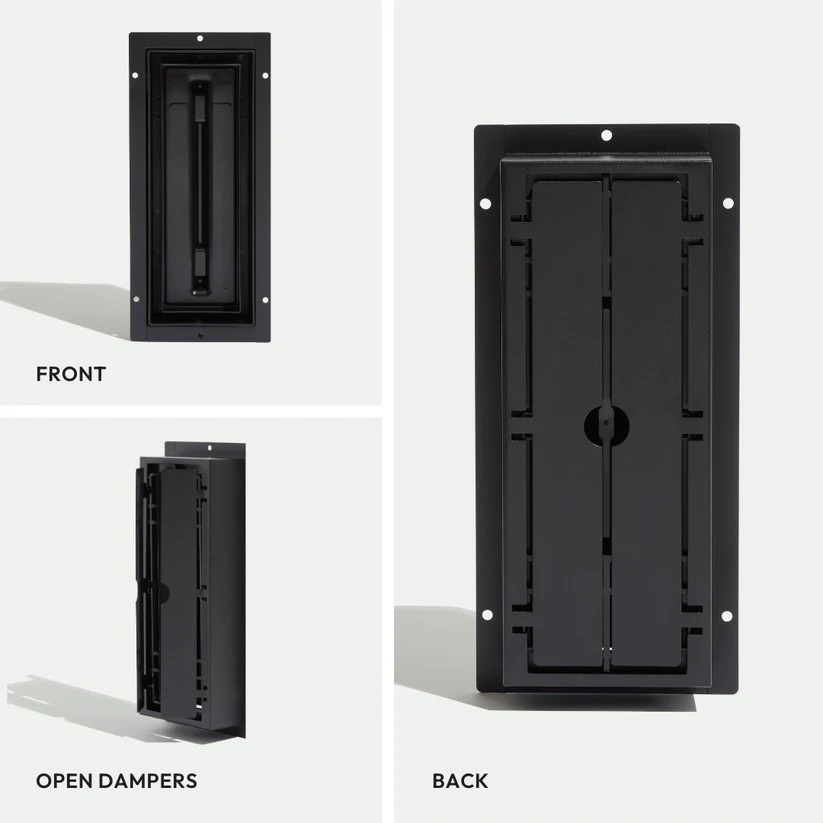 Flush Floor Vent Lite Matte Black 4" x 12"