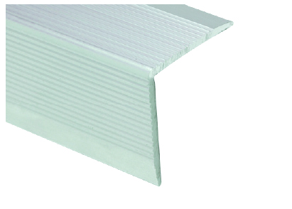 Nez de marche carré en aluminium avec tombant Finition d'usinage 1 3/8" x 12'