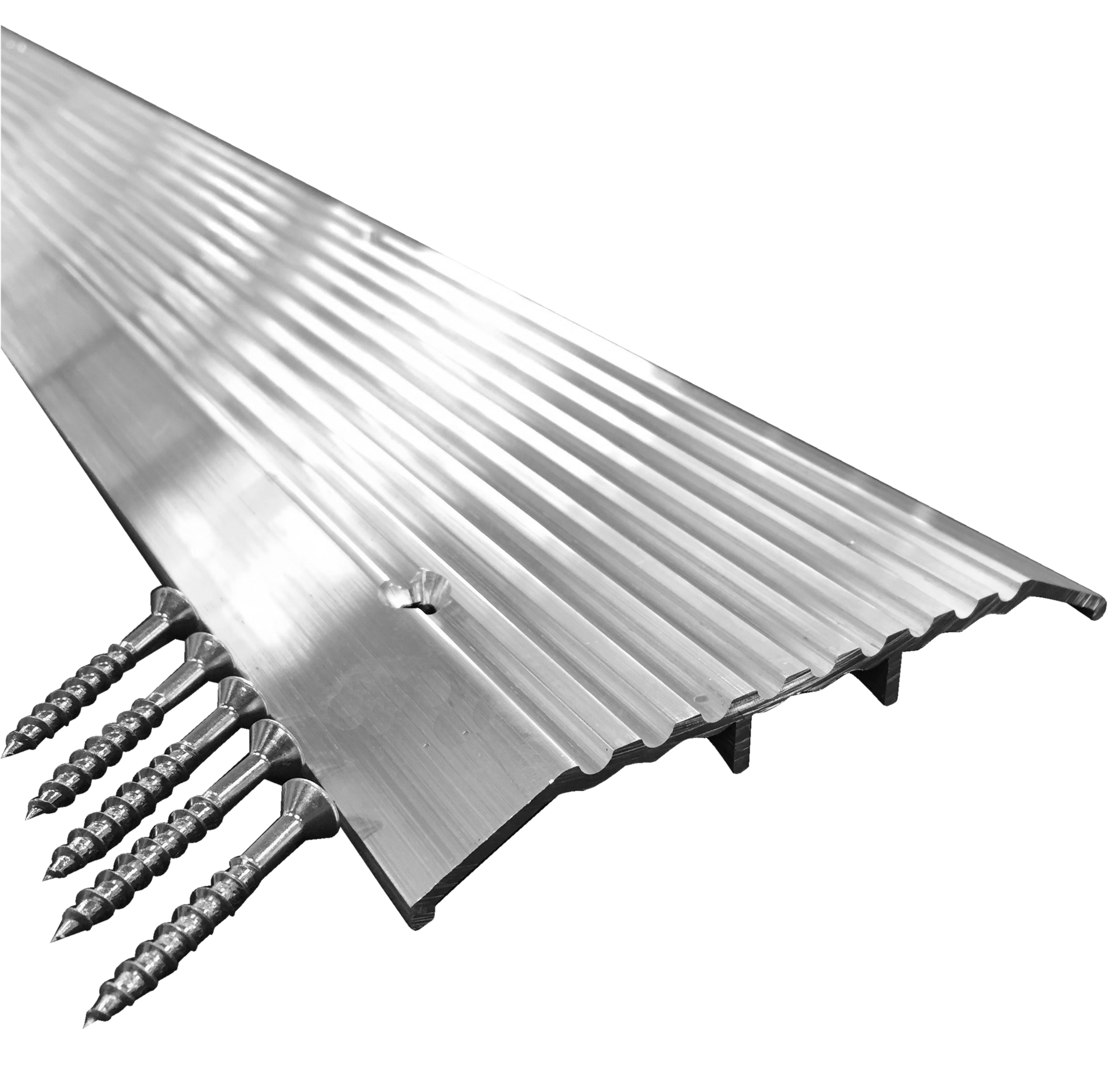 Barrier Free Aluminum Threshold, Drilled Center -Mill Finish - 4" x 12'
