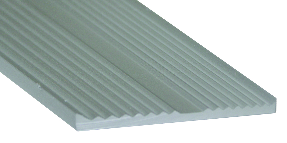 Aluminum Sabre Tooth Straight Edge, Satin Clear Anodized - 2 1/4" x 7'