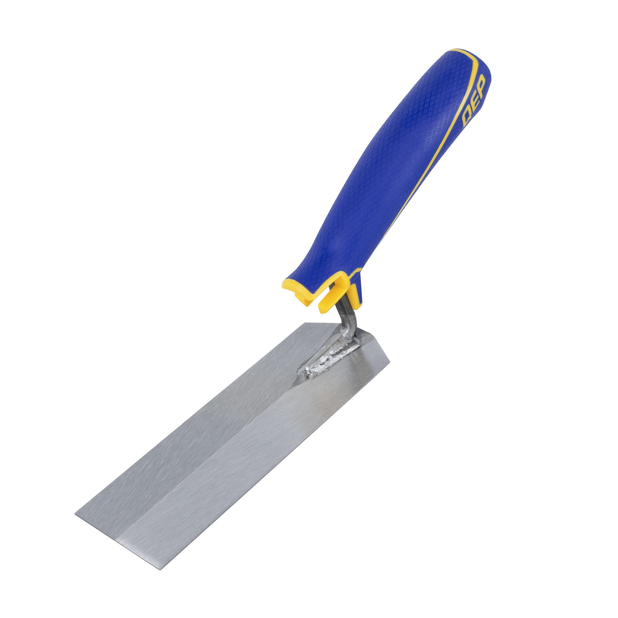 Truelle de marge pointue en acier inoxydable à prise confortable 2" x 6" avec manche en caoutchouc