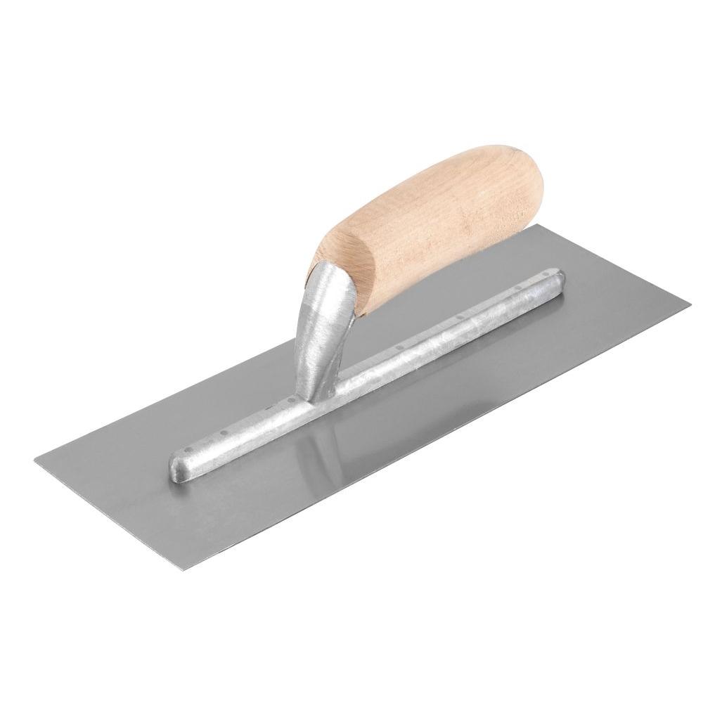 Finishing Trowel No-Notch 4 1/2" x 11" With Wood Handle
