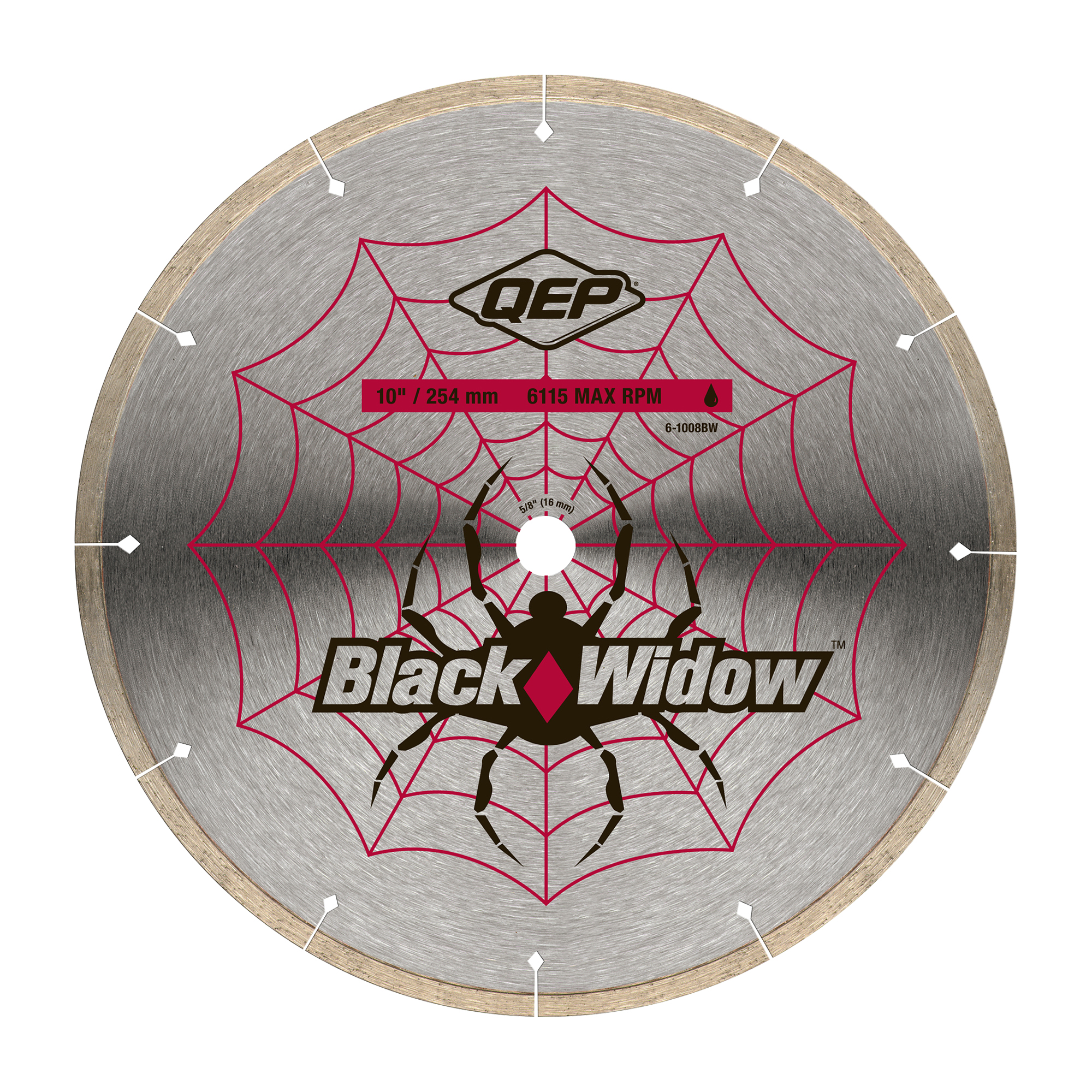 Wet Diamond Micro-Segmented Tile Saw Blade Black Widow Premium 10"