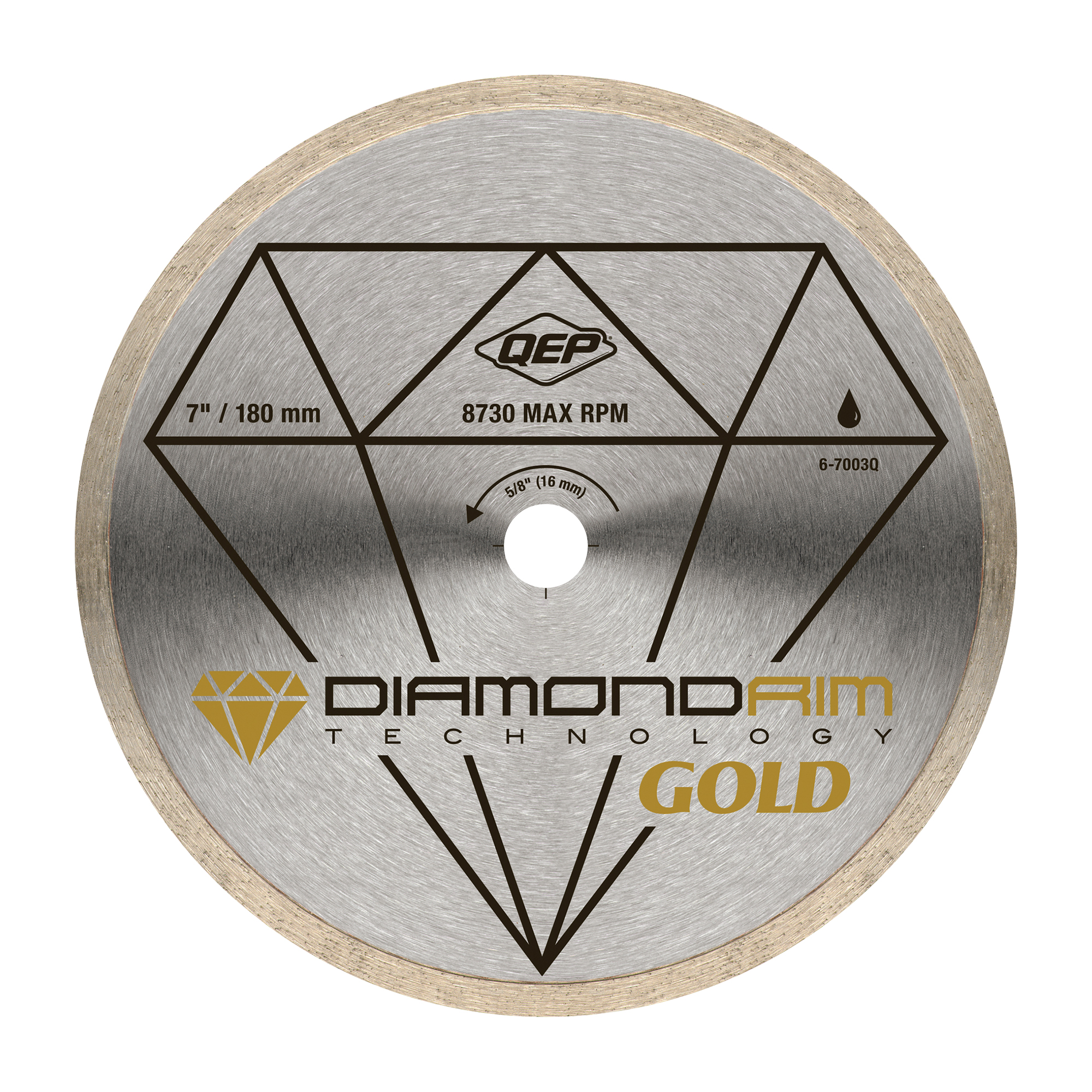 Wet Diamond Continuous Rim Tile Saw Blade Gold Series 7"
