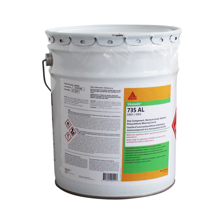 Sikalastic-735AL Membrane d'imperméabilisation à haut rendement à base de polyuréthane Couleur sur mesure 5 gal