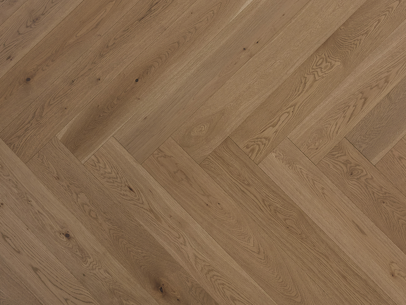 Engineered Hardwood European White Oak Herringbone Toffee Crunch Character 5" - 3/4"