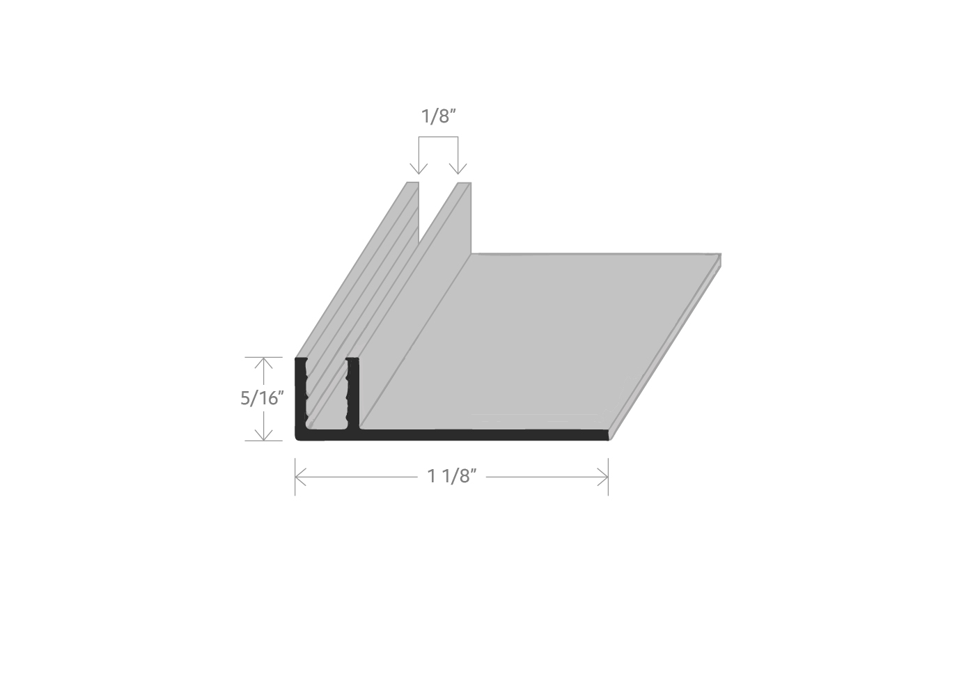 Pinless Carpet Gripper - 5/16" (7.9 mm) x 1-1/8" x 12'