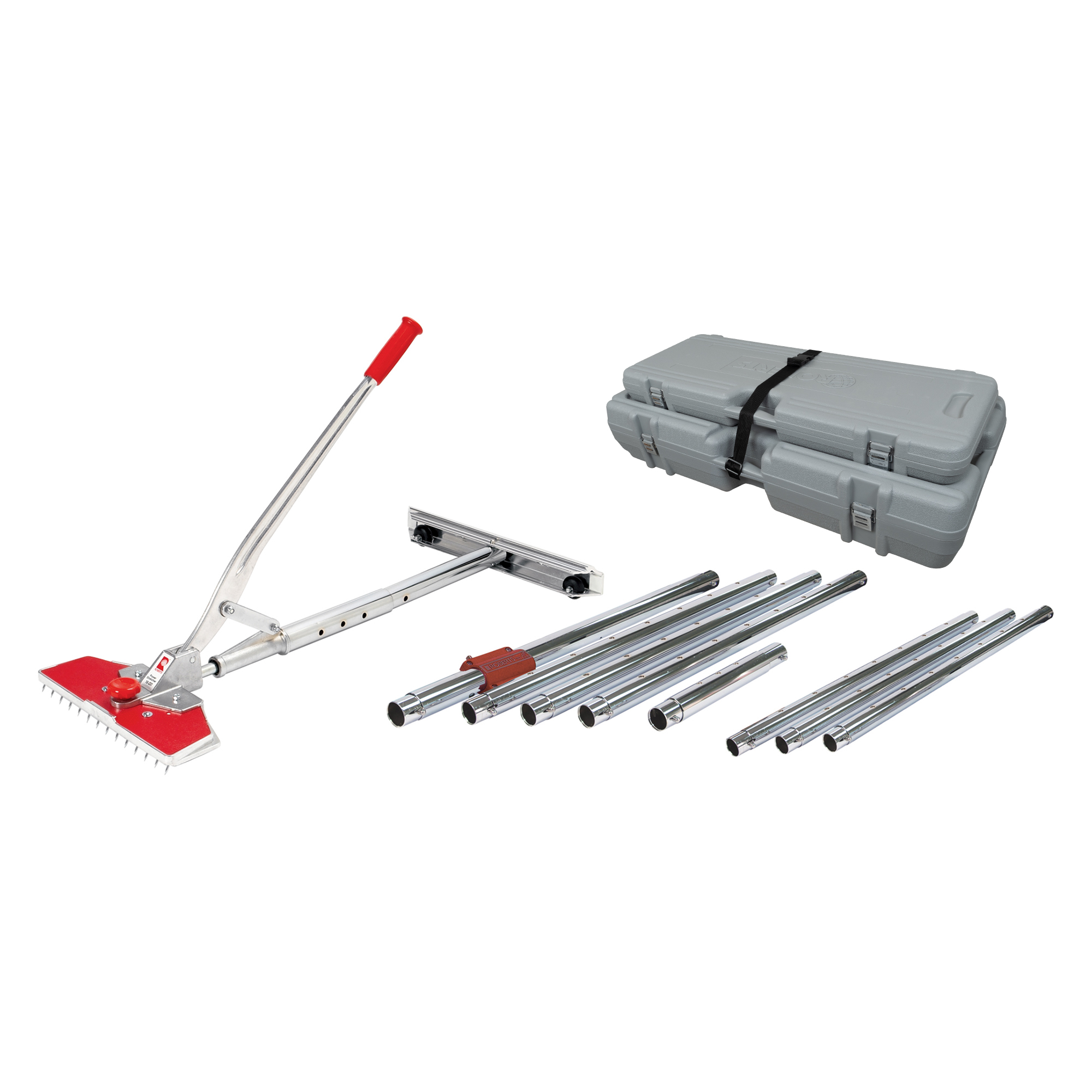 Junior Power Carpet Stretcher Value Kit With Rolling, Interlocking Cases for Stretching up to 38'