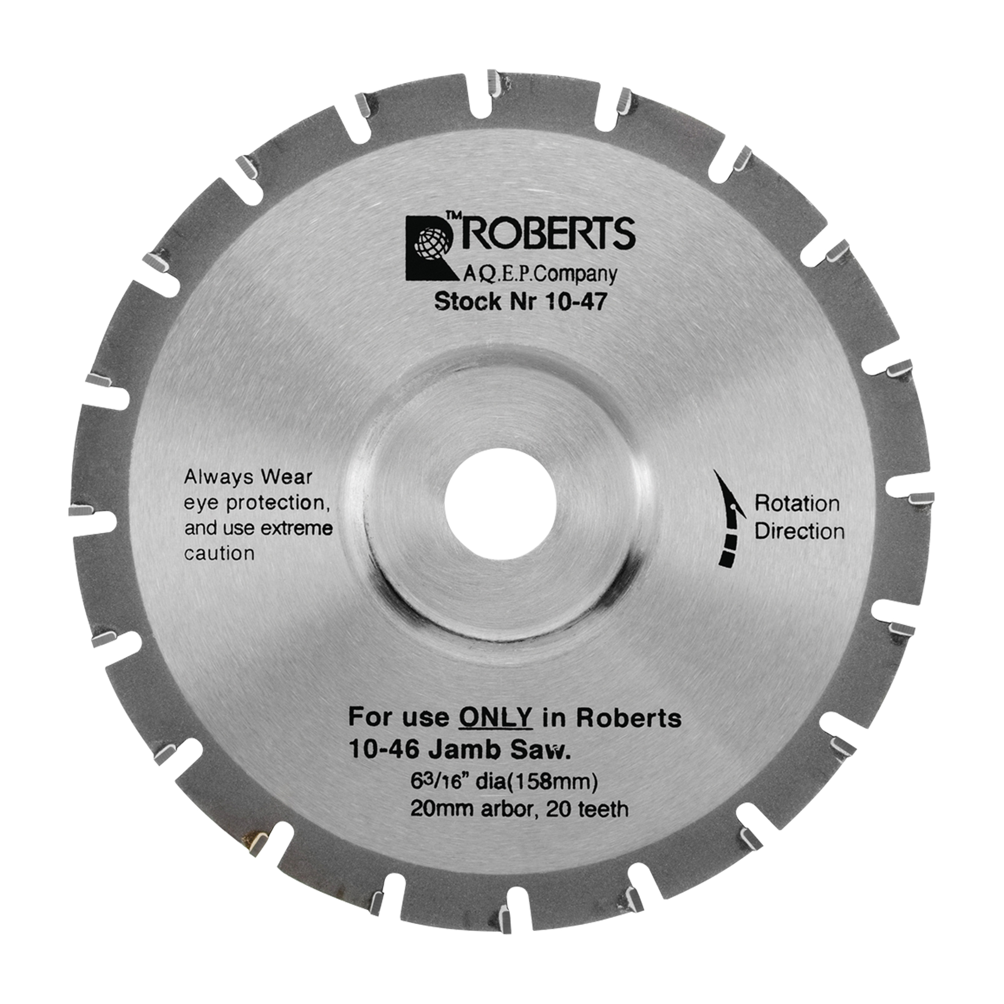 Lame de remplacement pour scie à bas de porte segmentée à 20 dents avcec pointes en carbure 6-3/16" pour scies à bas de porte 10-46 et 10-56