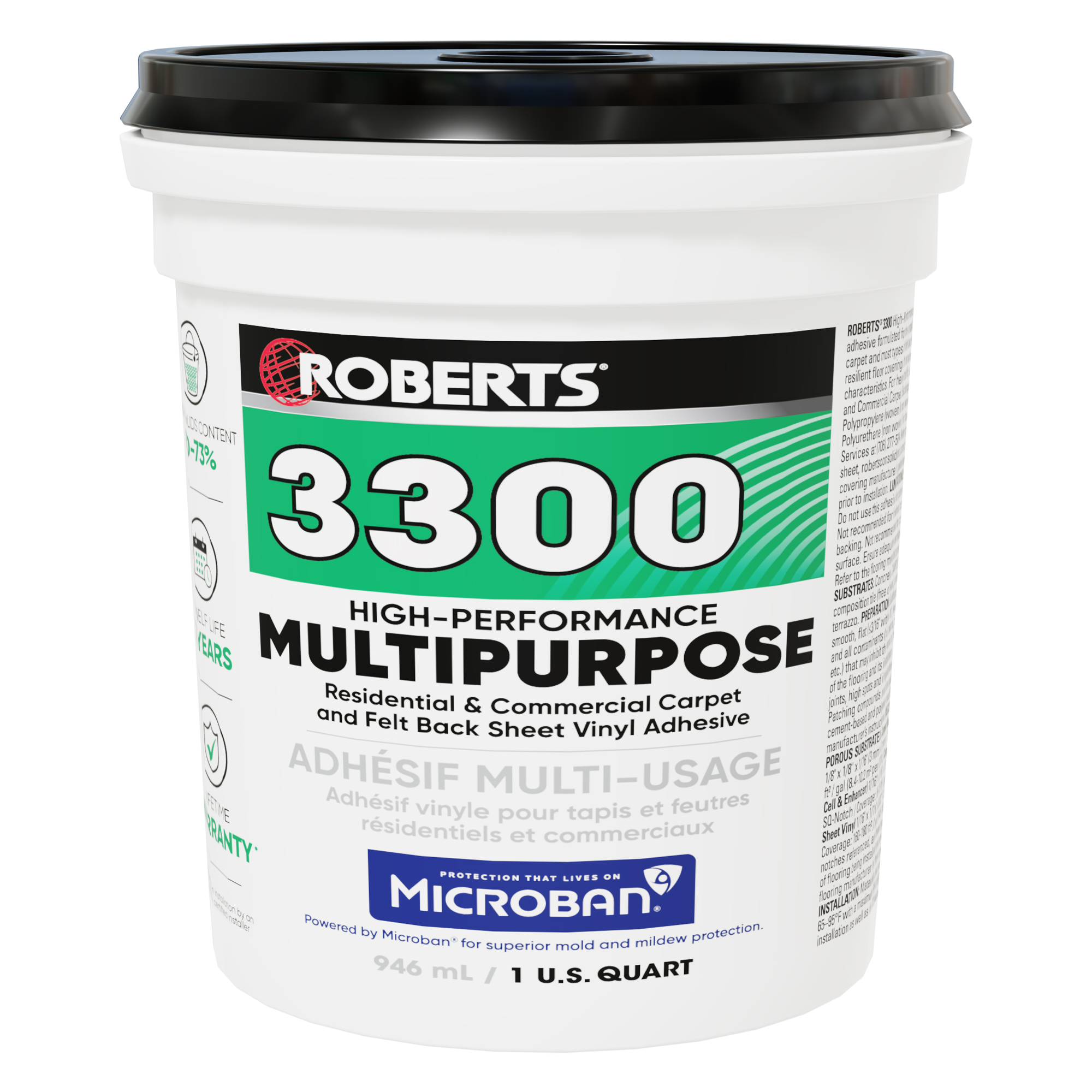 Carpet and Vinyl Adhesive 3300 High-Performance Multipurpose 946 ml