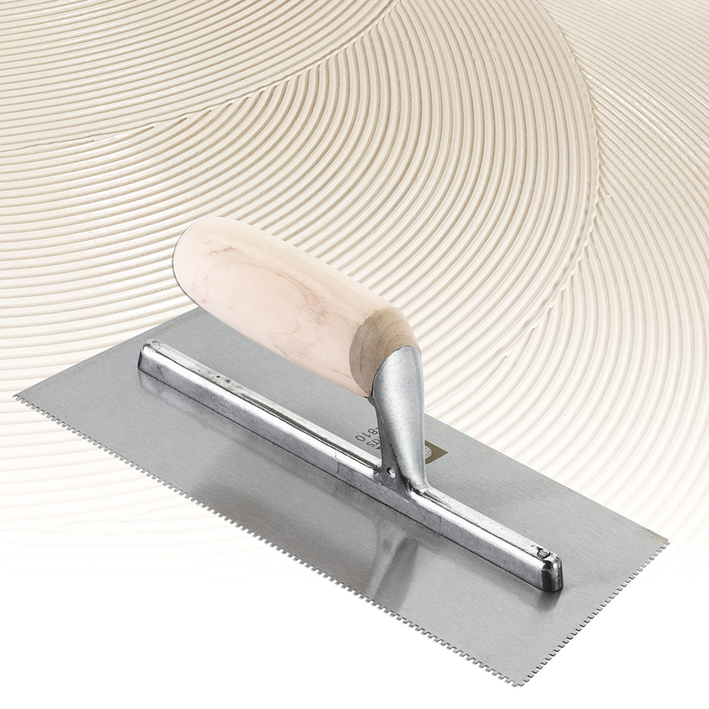 Truelle avec manche en bois à encoches en U 1/16" x 1/16" x 3/32"