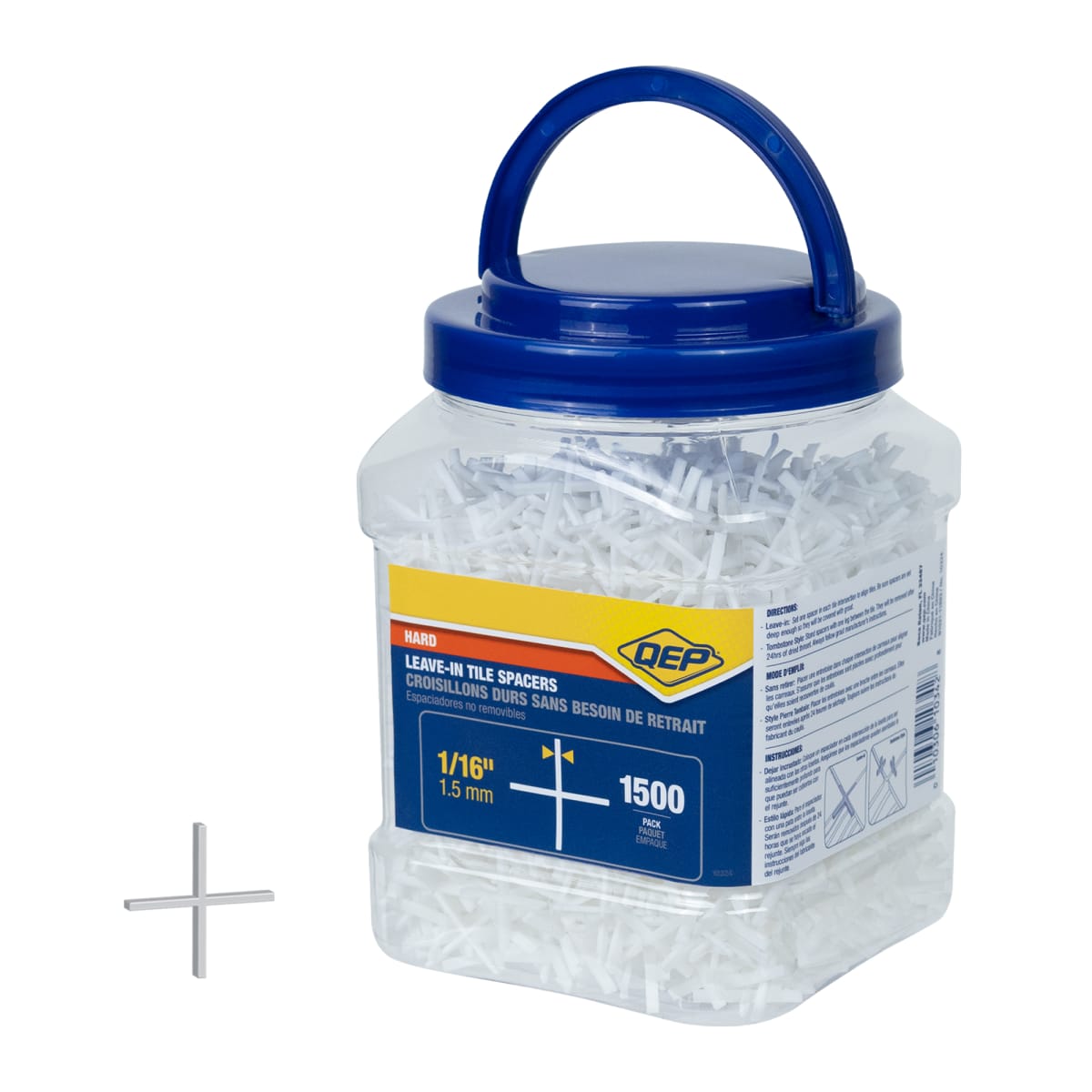 Tile Spacer Leave-In Hard Style with "X" Shape 1/16" for 1.5 mm Thick Tiles(Pack of 1500)