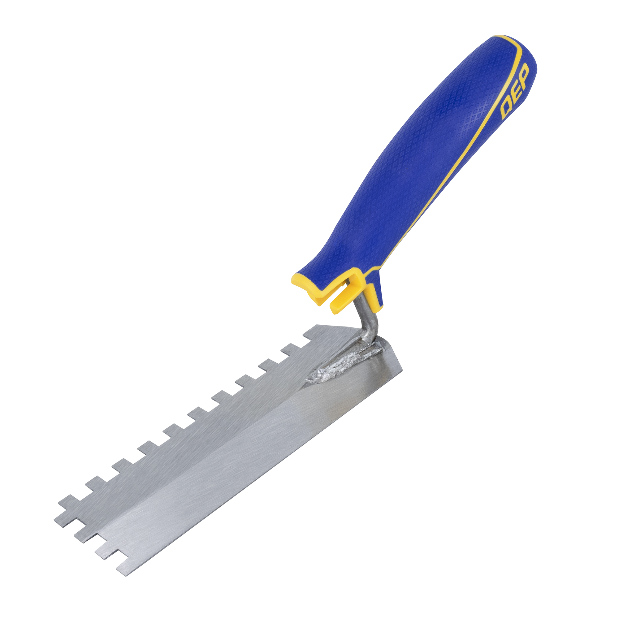Square-Notched Margin Trowel 2" x 6" Steel 1/4" x 1/4" x 1/4" with Rubber Handlle
