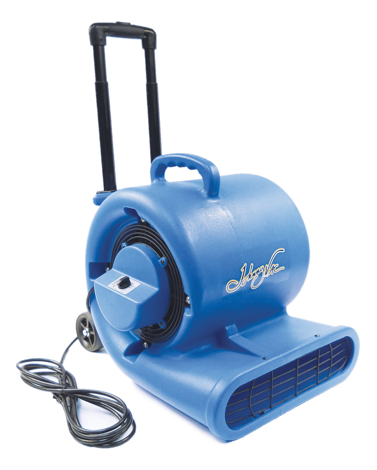 Fan - Diameter of 9.5" (24 cm) - 3 Speeds with Telescopic Handle and Wheels - Blue