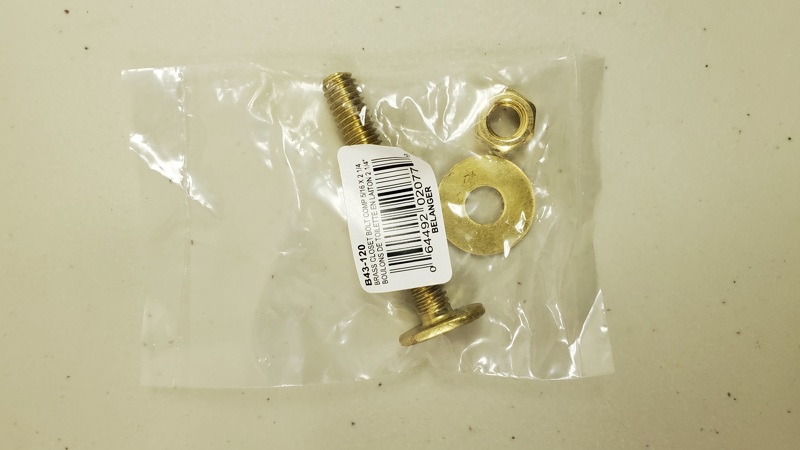Toilet Bolt and Washers 5/16" x 2-1/4" (Pack of 2)