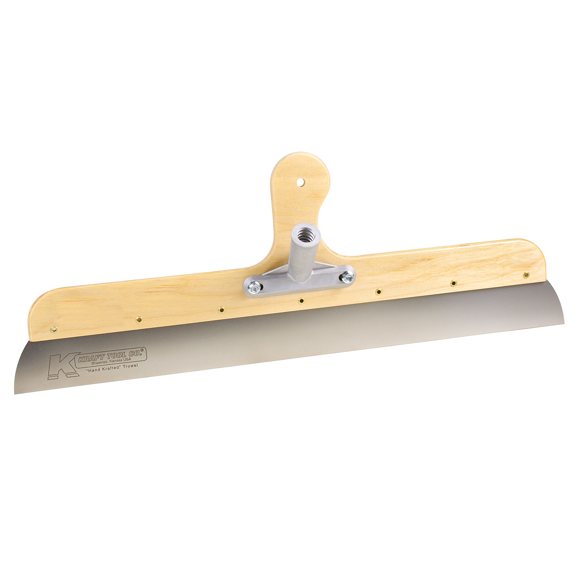 Wood Frame Stainless Steel Smoother with Built-In Handle and Threaded Bracket 24"