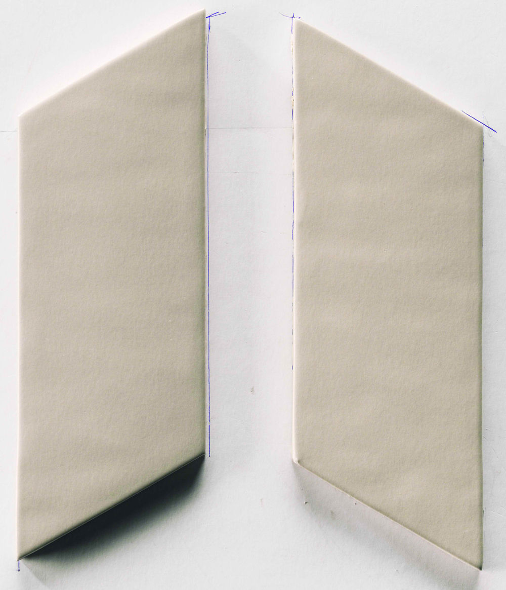 Floor Tiles New Panal Chevron Gauche Cream Matte 3" x 7"