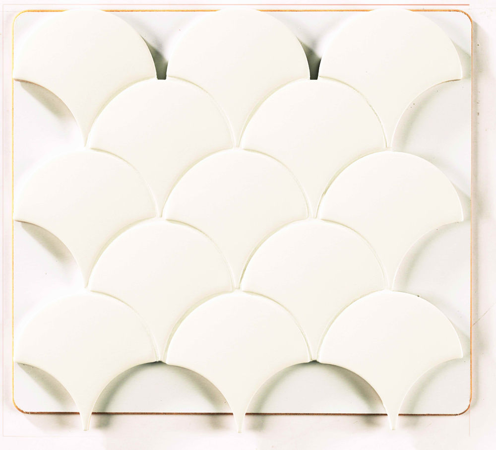 Tuiles murales Squama Riz Lustré 3" x 5"