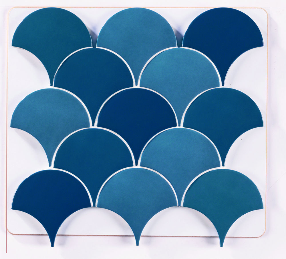 Tuiles murales Squama Turc Lustré 3" x 5"