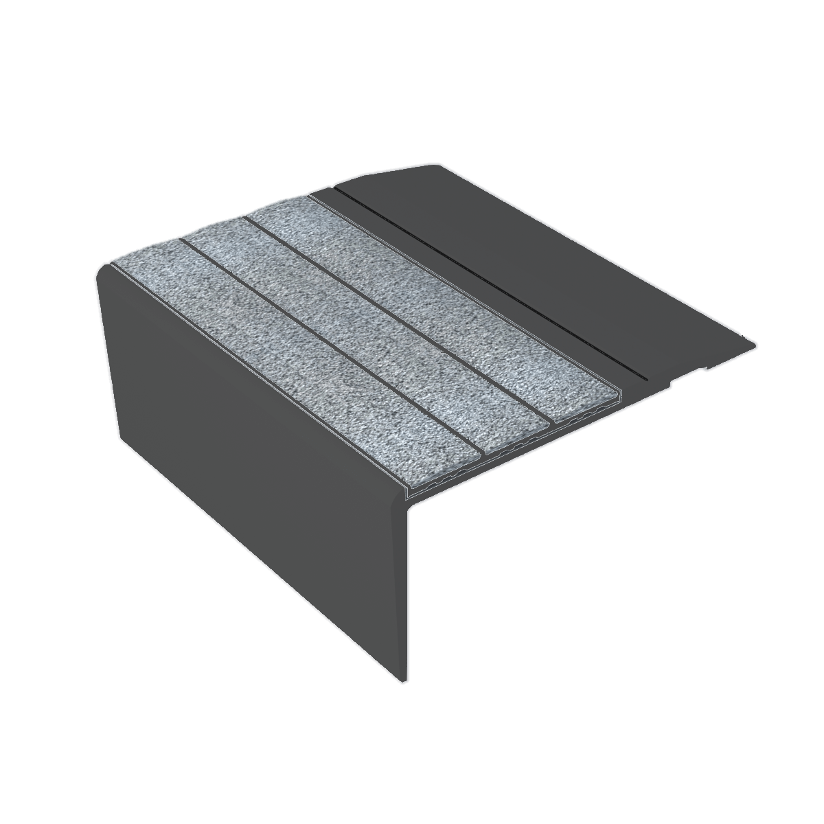 Ecoglo F4 Accessibility Stair Nosing Anodized Aluminum Black without Insert (Sold in Linear Feet)