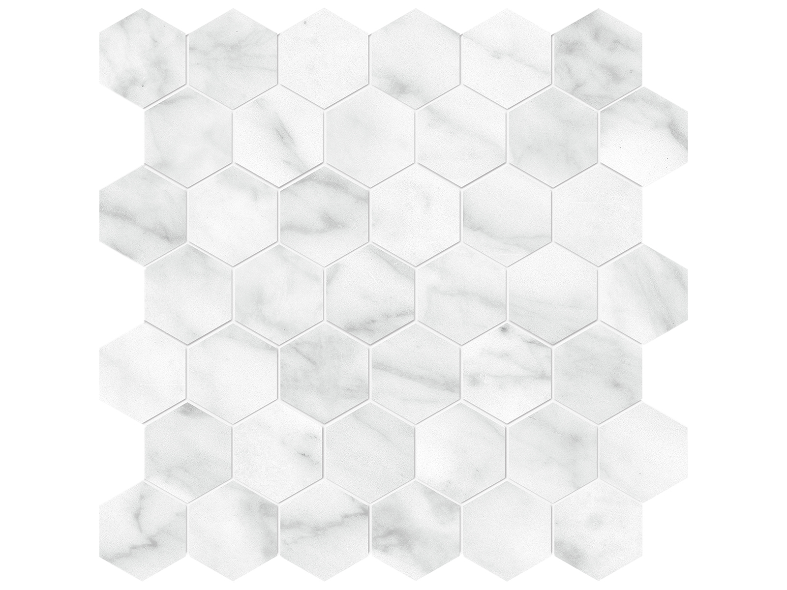 Mosaic Hexagon Plata Carrara Abisso Polished 12" x 12"