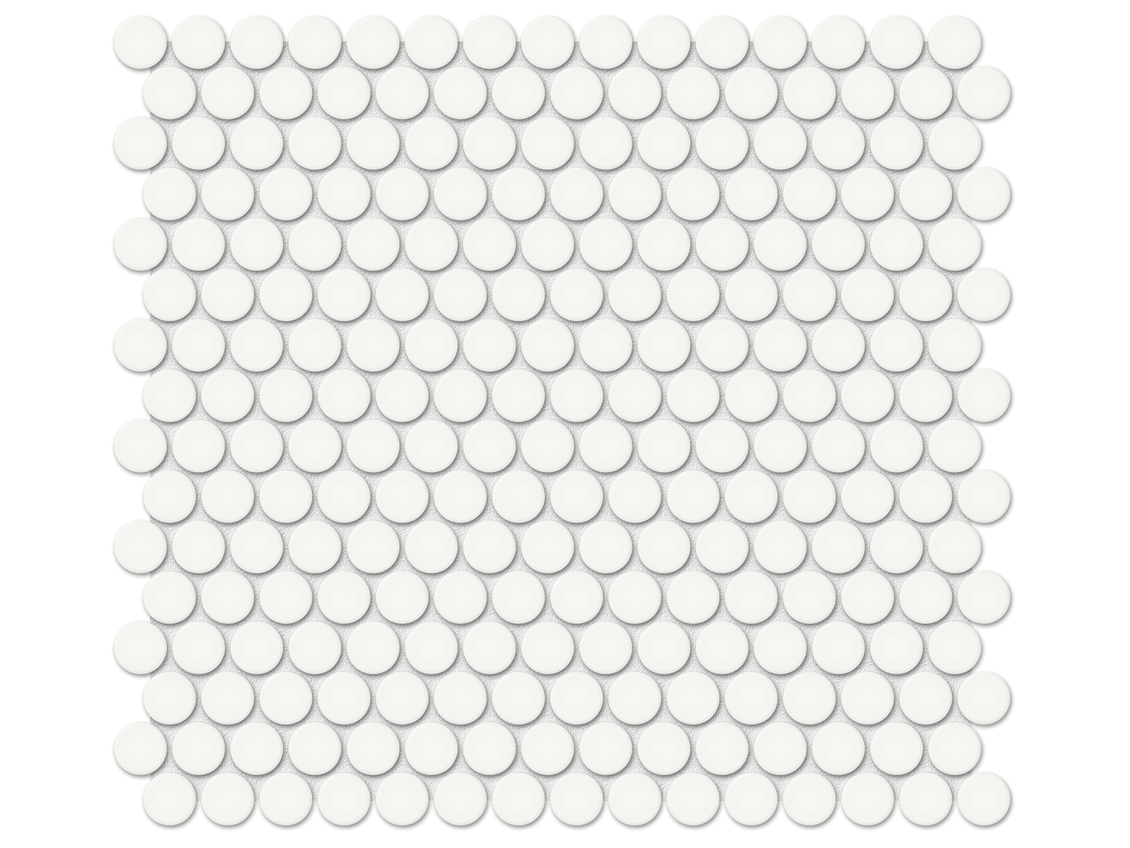 Mosaic Penny Round Soho Canvas White Matte 11" x 12"