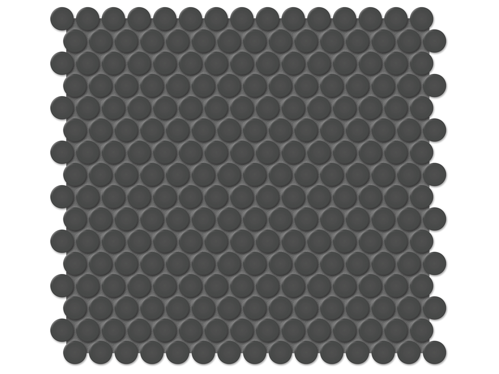 Mosaic Penny Round Soho Retro Black Matte 11" x 12"