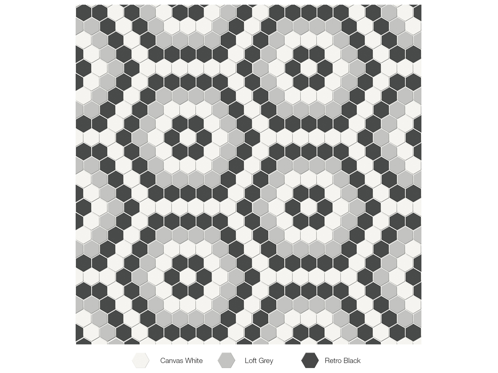 Mosaic Hexagon Soho Midnight Blend Matte 8-1/4" x 14"