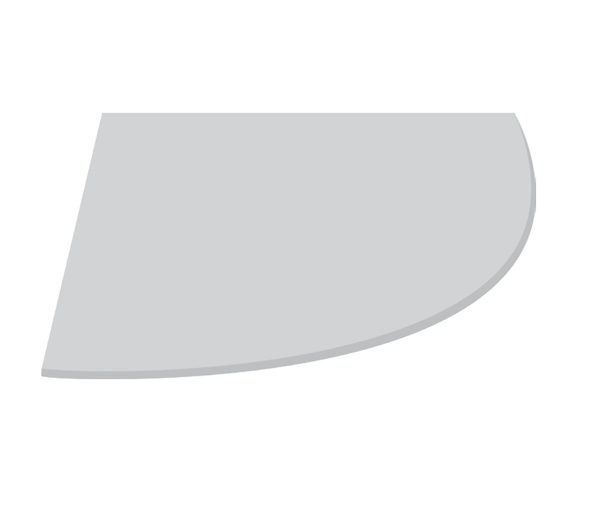 Rounded Shower Corner Shelf Quartz Polished Moonstone Grey 9" x 9" - 15 mm