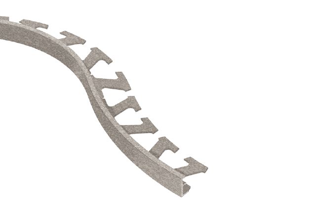SCHIENE Profilé de bordure de mur flexible avec rebord minimal Aluminium Gris pierre 7/16" (11 mm) x 8' 2-1/2"