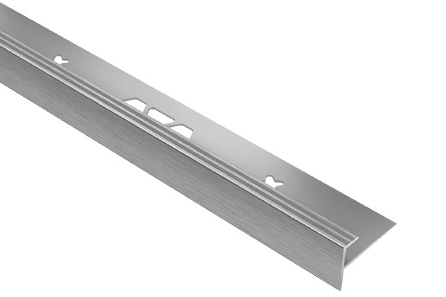 VINPRO-STEP Resilient Surface Stair-Nosing Profile Anodized Aluminum Brushed Chrome 1/2" (12.5 mm) x 8' 2-1/2"