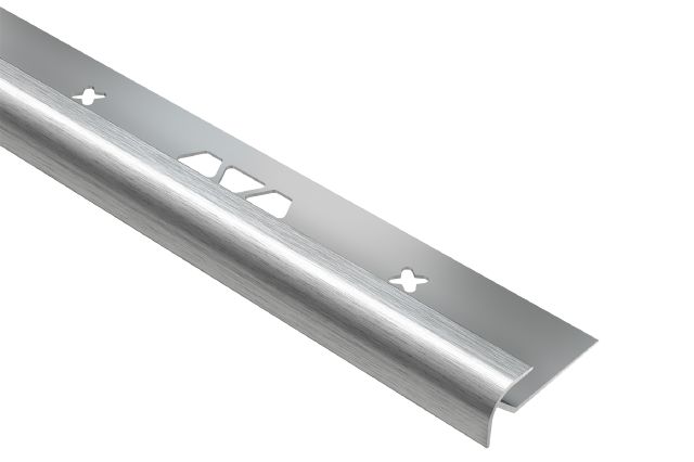 VINPRO-RO Bullnose Anodized Aluminum Brushed Chrome 21/64" (8.5 mm) x 8' 2-1/2"