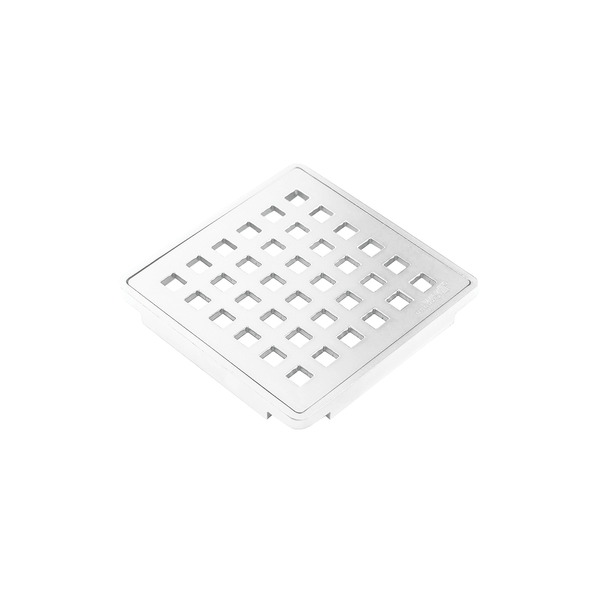 Drain Grate Fundo Stainless Steel Matte White 3-3/4" x 3-3/4"